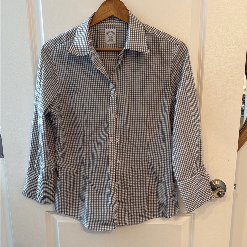 Brooks Brothers Black and White Plaid Shirt